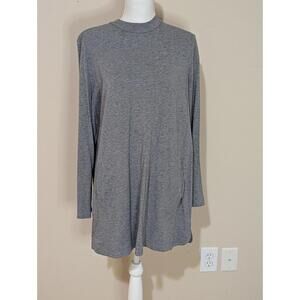 Grey J Jill Tunic Long Sleeve Pullover With Pockets Size Large